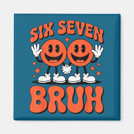 Funny Six Seven 6 7 Meme Valentine Hearts Valentin Magneet (Voorkant)