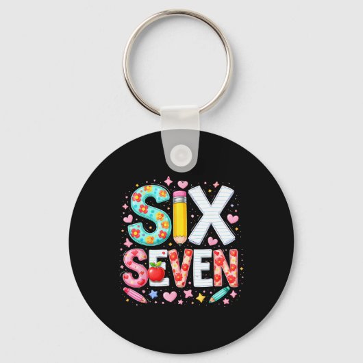Funny Six Seven 6 7 Teacher Meme Math Clroom Humor Sleutelhanger (Voorkant)