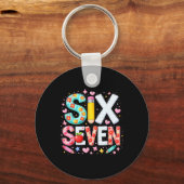 Funny Six Seven 6 7 Teacher Meme Math Clroom Humor Sleutelhanger (Voorkant)