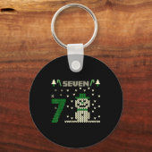 Funny Six Seven 6 7 Ugly Christmas Sweaters For Co Sleutelhanger (Voorkant)