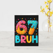 Funny Six Seven Bruh 67 Ice Cream Drip Men Boys Ki Kaart (Gele Bloem)