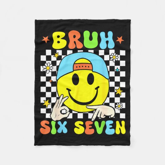 Funny Six Seven Bruh 67 Meme Gen Alpha Slang 6 7 B Fleece Deken (Voorkant)