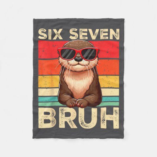 Funny Six Seven Bruh 6 7 Otter Meme Kids Boys Men  Fleece Deken (Voorkant)