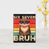 Funny Six Seven Bruh 6 7 Otter Meme Kids Boys Men  Kaart (Gele Bloem)