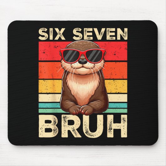 Funny Six Seven Bruh 6 7 Otter Meme Kids Boys Men  Muismat (Voorkant)