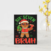 Funny Six Seven Bruh Gingerbread Christmas Costume Kaart (Gele Bloem)