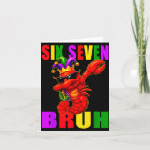 Funny Six Seven Bruh Mardi Gras 6 7 Meme Crawfish  Kaart (Voorkant)