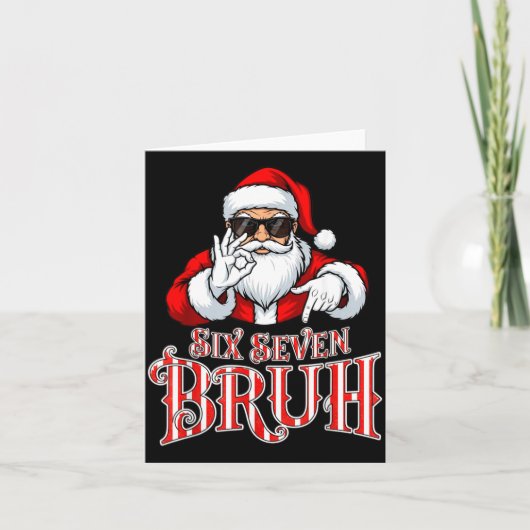 Funny Six Seven Bruh Santa Meme Christmas 67  Kaart (Voorkant)