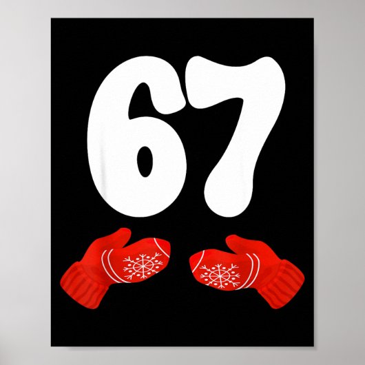 Funny Six Seven Christmas Pajamas Meme Gen Alpha 6 Poster (Voorkant)