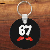 Funny Six Seven Christmas Pajamas Meme Gen Alpha 6 Sleutelhanger (Voorkant)