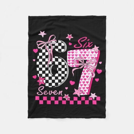 Funny Six Seven Coquette 6 7 Meme Men Women Valent Fleece Deken (Voorkant)