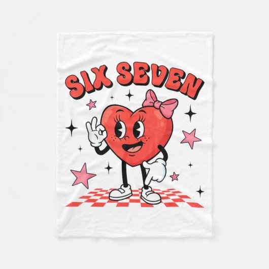 Funny Six Seven Cute Heart 67 Meme Valentine Kids  Fleece Deken (Voorkant)
