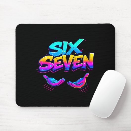 Funny Six Seven Design Graphic 67 6 7 Meme Hands G Muismat (Met muis)