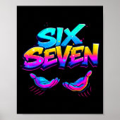 Funny Six Seven Design Graphic 67 6 7 Meme Hands G Poster (Voorkant)