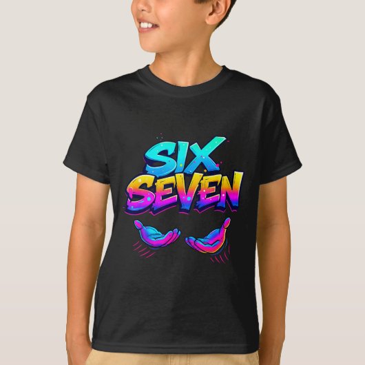 Funny Six Seven Design Graphic 67 6 7 Meme Hands G T-shirt (Voorkant)