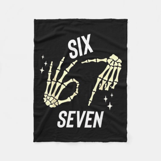 Funny Six Seven Gen Alpha Slang Meme 6 7 Skeleton  Fleece Deken (Voorkant)