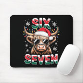 Funny Six Seven Highland Cow Christmas 67 Cool Xma Muismat (Met muis)