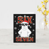 Funny Six Seven Lar Bear Christmas 67 Santa Hat Wi Kaart (Gele Bloem)