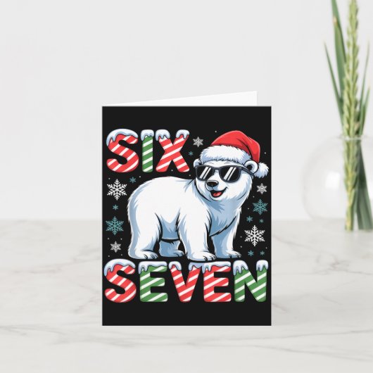Funny Six Seven Lar Bear Christmas 67 Santa Hat Wi Kaart (Voorkant)
