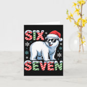 Funny Six Seven Lar Bear Christmas 67 Santa Hat Wi Kaart (Gele Bloem)