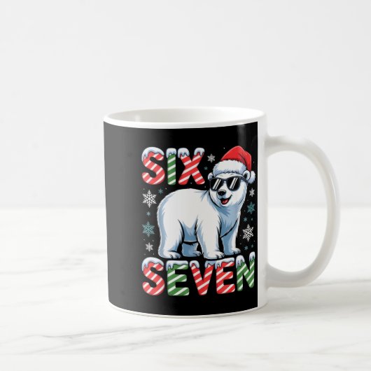 Funny Six Seven Lar Bear Christmas 67 Santa Hat Wi Koffiemok (Rechts)