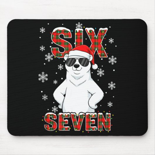Funny Six Seven Lar Bear Christmas 67 Santa Hat Wi Muismat (Voorkant)