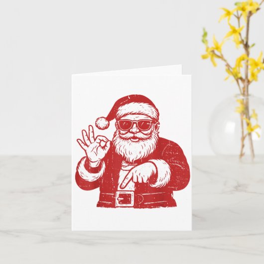 Funny Six Seven Meme 67 Christmas Brainrot Santa C Kaart (Gele Bloem)