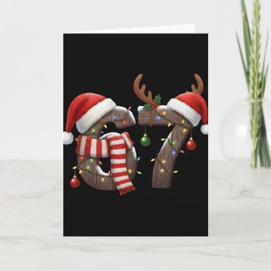 Funny Six Seven Meme 6-7 Xmas 67 Christmas Lights  Kaart (Voorkant)