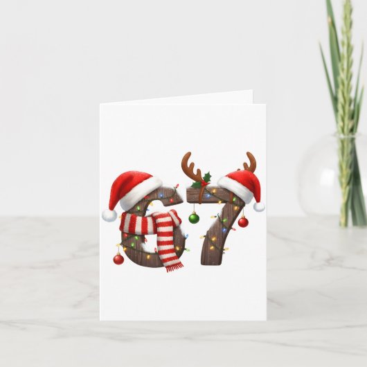 Funny Six Seven Meme 6-7 Xmas 67 Christmas Lights  Kaart (Voorkant)