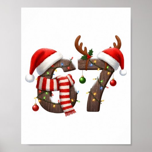 Funny Six Seven Meme 6-7 Xmas 67 Christmas Lights  Poster (Voorkant)