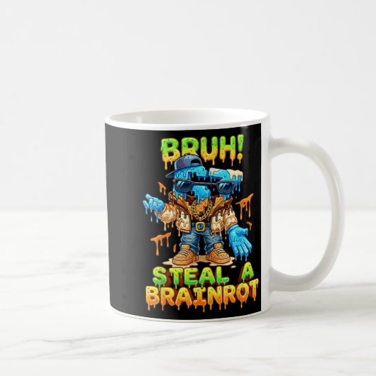 Funny Six Seven Meme - Bruh Steal A Brainrot - Fun Koffiemok (Rechts)