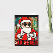 Funny Six Seven Meme Christmas Cool Santa Saying 6 Kaart (Voorkant)