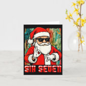 Funny Six Seven Meme Christmas Cool Santa Saying 6 Kaart (Gele Bloem)