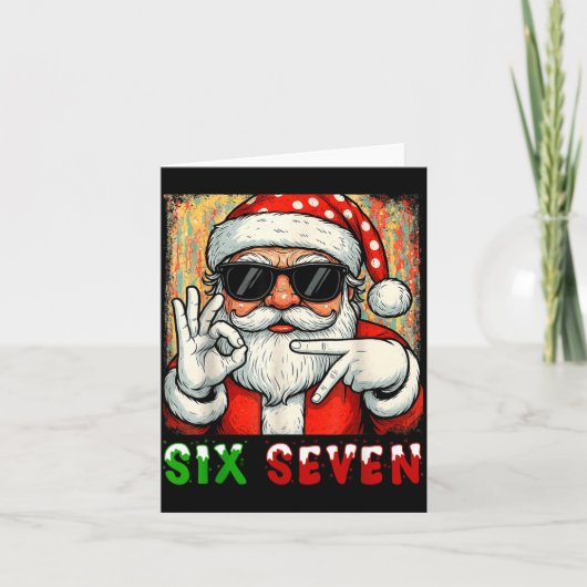 Funny Six Seven Meme Christmas Cool Santa Saying 6 Kaart (Voorkant)