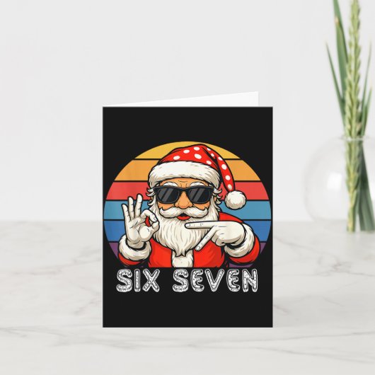 Funny Six Seven Meme Christmas Cool Santa Saying 6 Kaart (Voorkant)