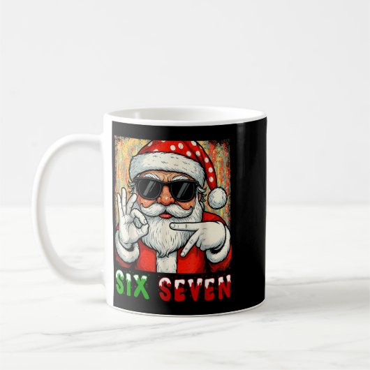 Funny Six Seven Meme Christmas Cool Santa Saying 6 Koffiemok (Links)