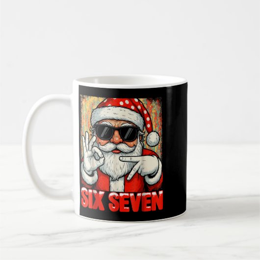 Funny Six Seven Meme Christmas Cool Santa Saying 6 Koffiemok (Links)