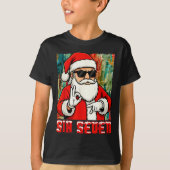 Funny Six Seven Meme Christmas Cool Santa Saying 6 T-shirt (Voorkant)
