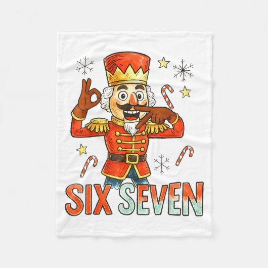 Funny Six Seven Meme Christmas Nutcracker Men Wome Fleece Deken (Voorkant)