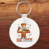 Funny Six Seven Meme Christmas Nutcracker Men Wome Sleutelhanger (Voorkant)
