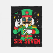 Funny Six Seven Meme Christmas Nutcracker Saying 6 Fleece Deken (Voorkant)