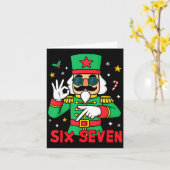 Funny Six Seven Meme Christmas Nutcracker Saying 6 Kaart (Gele Bloem)