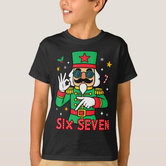 Funny Six Seven Meme Christmas Nutcracker Saying 6 T-shirt (Voorkant)