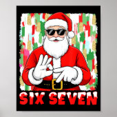Funny Six Seven Meme Christmas Santa Saying 6 7 Bo Poster (Voorkant)