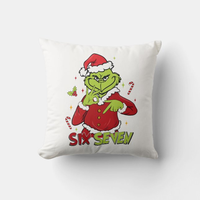 Funny Six Seven Meme Christmas | Viral 6 7 Mean Gu Kussen (Voorkant)