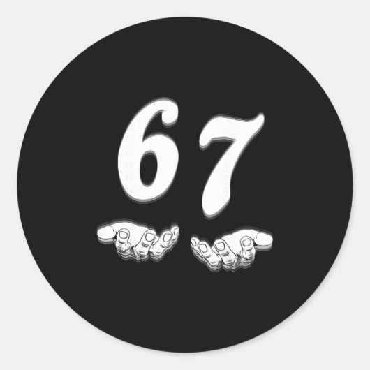 Funny Six Seven Meme Hands Gesture Gen Alpha Slang Ronde Sticker (Voorkant)
