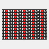 Funny Six Seven Meme “I Love 6-7” Pattern Inpakpapier Vel (Voorkant)