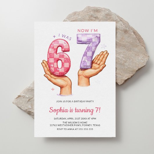 Funny Six Seven Meme Trendy 67 Kids Birthday Kaart