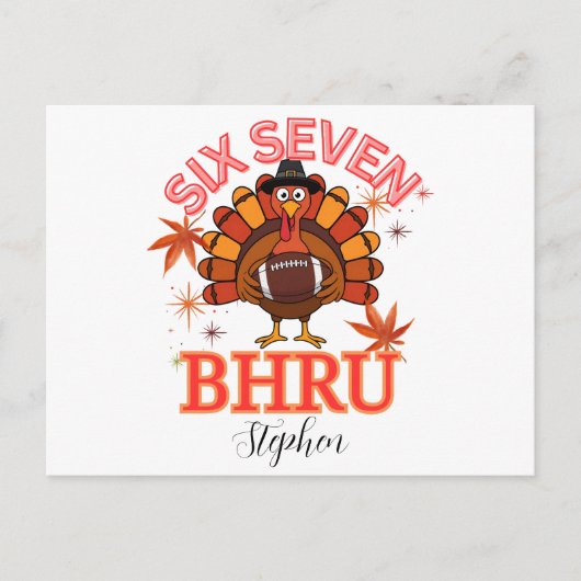 Funny Six Seven Meme Turkey Bruh,Postcard Briefkaart (Voorkant)