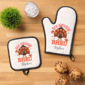 Funny Six Seven Meme Turkey Bruh,Postcard Ovenwant & Pannenlap Set (Top down)